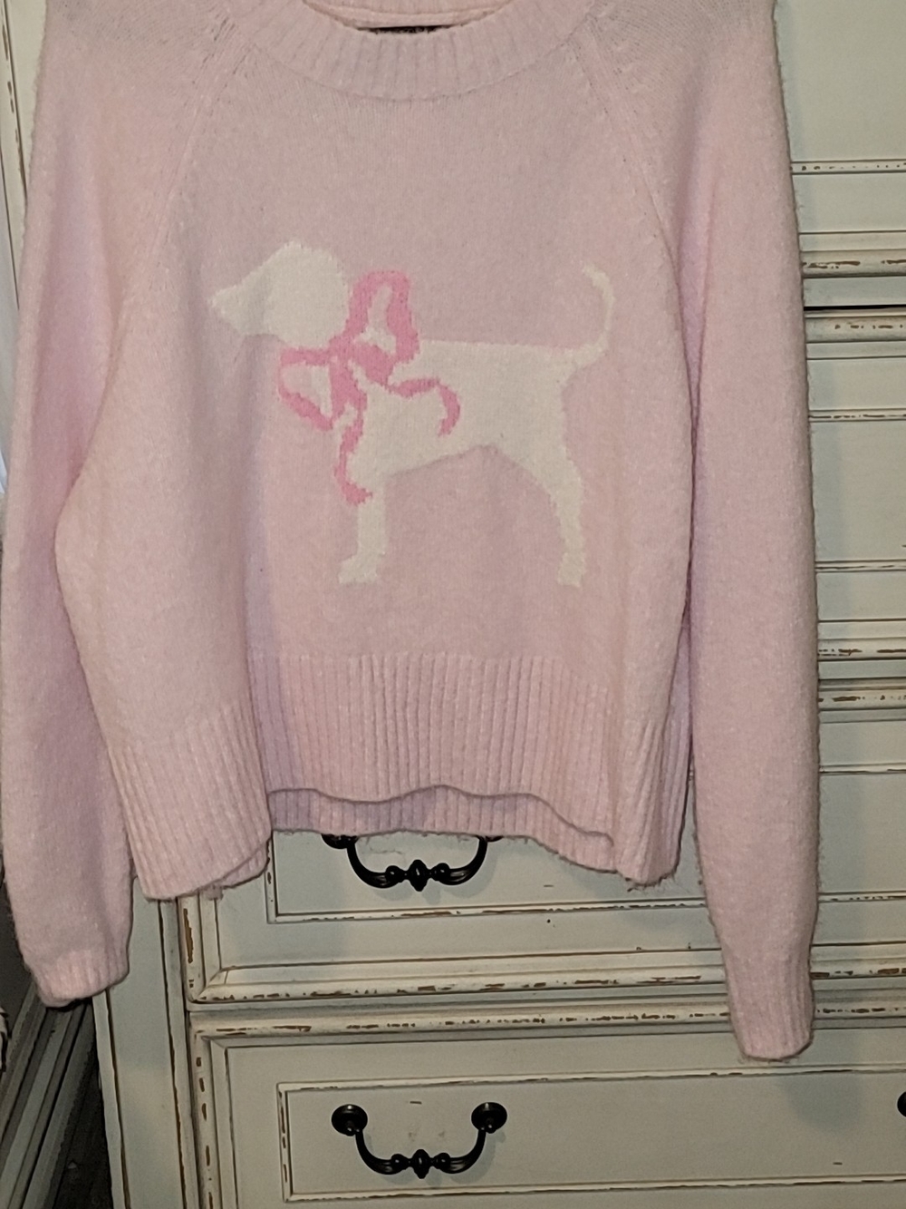 Victoria's Secret PINK x Loveshack Fancy Dog Graphic Crewneck Sweater